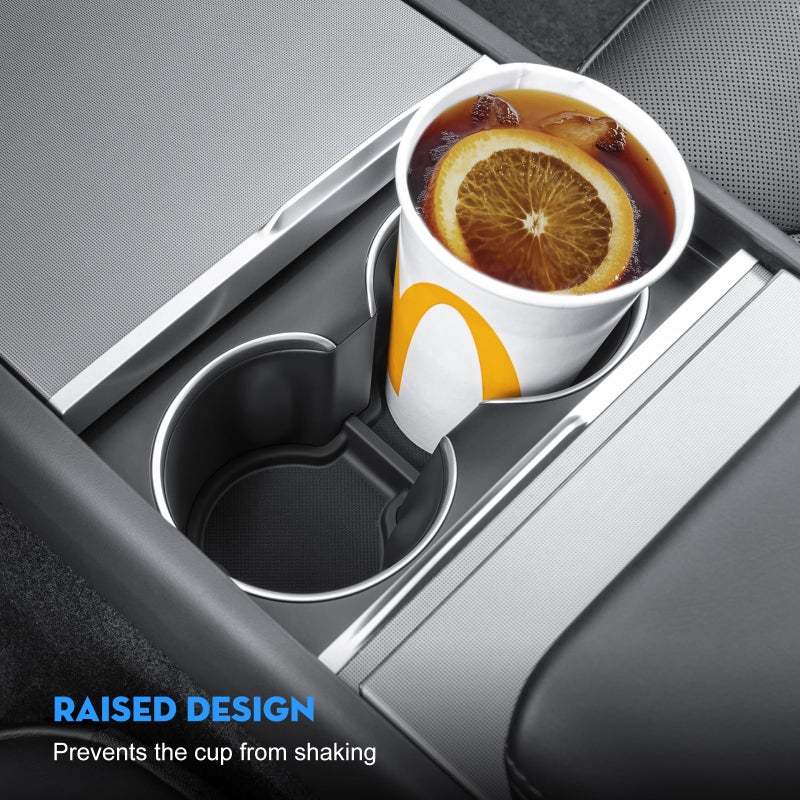 KUNIST for Tesla Model Y 2025-2026 Juniper Cup Holder Inserts Center Console Liner Coasters Mat Pad Compatible with 2017-2025 Model 3 & 2020-2025 Model Y Accessories - Image 3